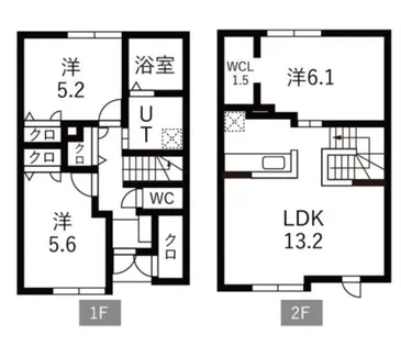 北海道札幌市手稲区稲穂三条6丁目【テラスハウス】の間取り
