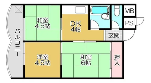 東加古川ハイツ【3階】の間取り