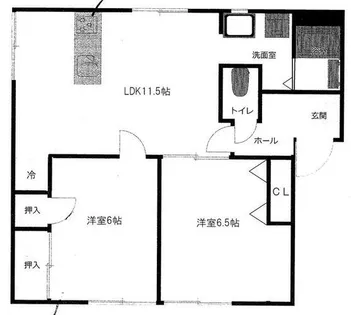 フレグランスKUBO B棟【101号室】の間取り