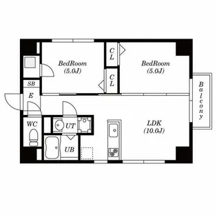 大阪府大阪市天王寺区上汐5丁目【マンション】の間取り
