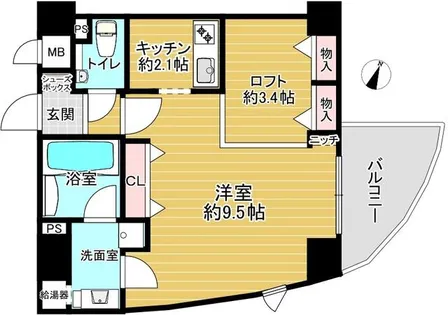モモビル【402号室】の間取り