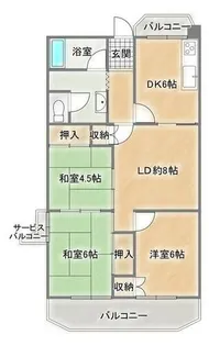 明石大窪住宅4号棟【5階】の間取り