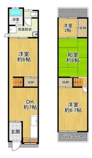 大阪府大阪市鶴見区安田3丁目【一戸建】の間取り