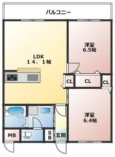 仮称アリビオ【102号室】の間取り