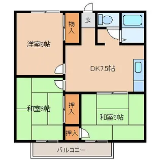 プレジール常盤【A201号室】の間取り