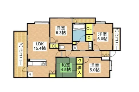 福岡県福岡市早良区高取2丁目【マンション】の間取り