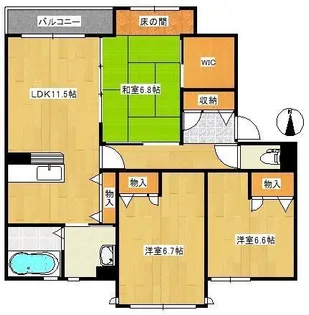 ロアーブル参番館【102号室】の間取り