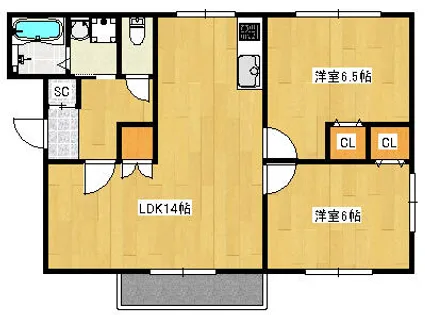 福岡県北九州市八幡東区石坪町【アパート】の間取り