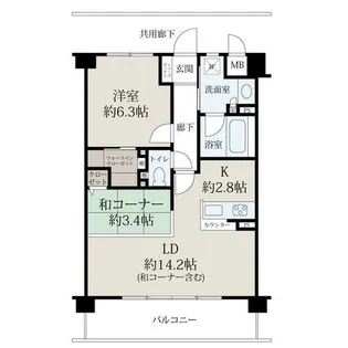 K-TERRACEあやめ池【2階】の間取り