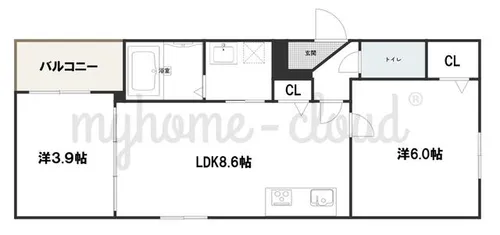 SAKURA RIVER【3階】の間取り