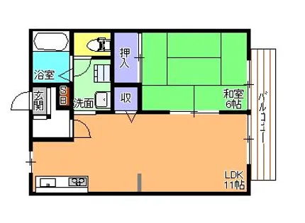 パークハイム東加古川A棟【2階】の間取り