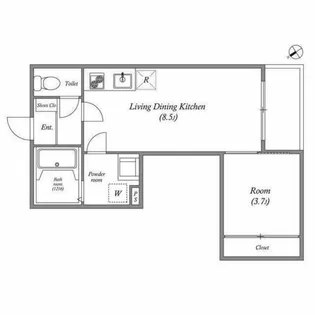 ハーモニーテラスRen相川【0102号室】の間取り