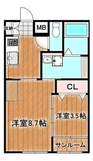 ピュアワールドA棟【103号室】の間取り