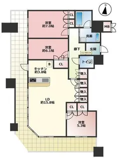 ザ・ライオンズミッドキャピタルタワー【16階】の間取り