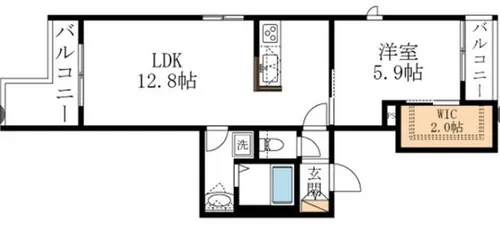 ラクール北本町【4階】の間取り