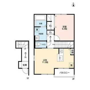 福岡県福岡市西区姪浜駅南3丁目【アパート】の間取り