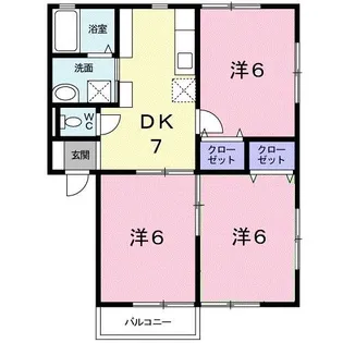 クリスタルメゾンとくなが B【1階】の間取り