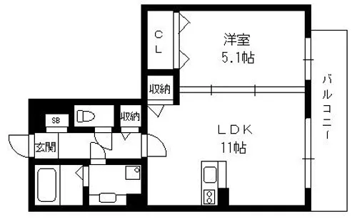 リバープレイス中山手【3階】の間取り