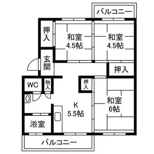 西長住1棟【301号室】の間取り