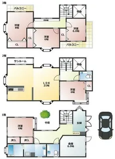 大阪府三島郡島本町高浜2丁目【一戸建】の間取り