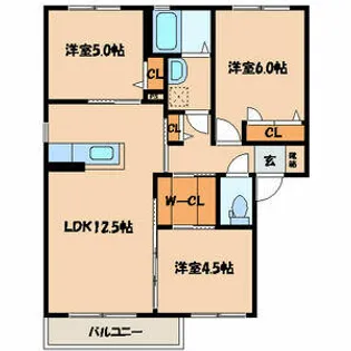 グリーンタウンB【2階】の間取り