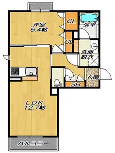 Lieuvenir錦 (ルヴニール錦)【203号室】の間取り