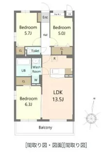 プレジデント白水Ⅴ【303号室】の間取り