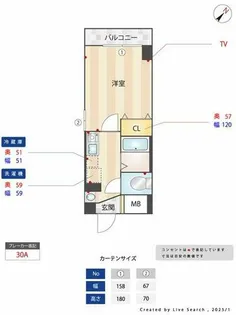ビエラコート西新【7階】の間取り