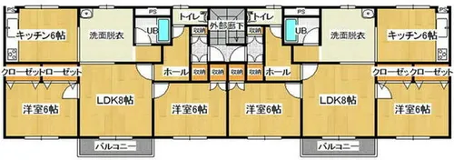 ベリスタタウン富岡 206棟【12号室】の間取り