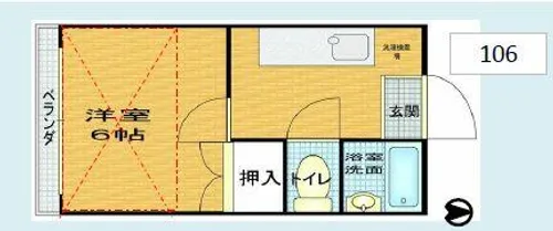 オーナハイツⅡ【106号室】の間取り