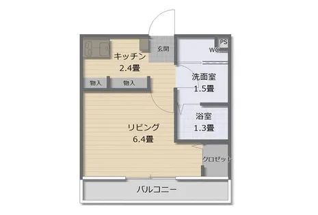 ブエナカーサ赤間【207号室】の間取り