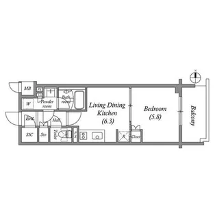 オーパスレジデンス名古屋ステーション【8階】の間取り