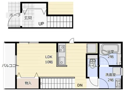 Room+上滝野【201号室】の間取り