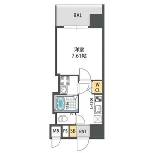 ウエンズ勝山【5階】の間取り