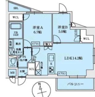 大阪府大阪市阿倍野区三明町1丁目【マンション】の間取り