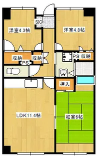 ホワイトリバー駅前【803号室】の間取り