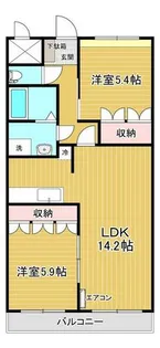 ラ・メールガーデン【203号室】の間取り