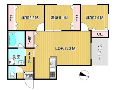 BigLuck城南【1階】の間取り