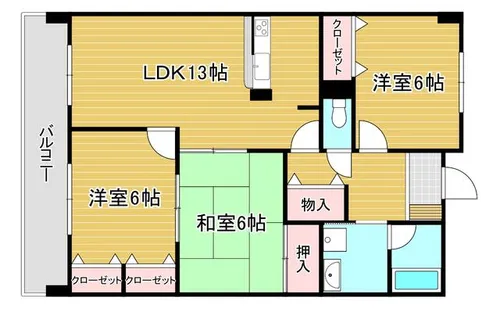 福岡県北九州市小倉北区下富野4丁目【マンション】の間取り