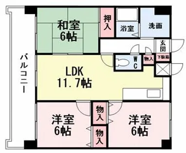 FARO戸畑駅前マンション【1402号室】の間取り
