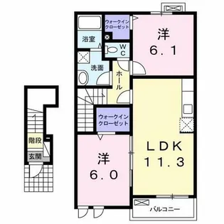 サンデリアーナⅡ C【2階】の間取り