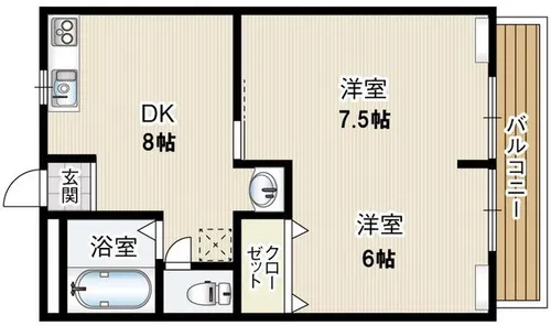 吉田ハイツⅡ【1階】の間取り