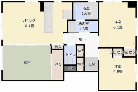 兵庫県姫路市飾磨区三宅1丁目【マンション】の間取り