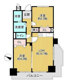 ライオンズマンション大正橋公園【9階】の間取り