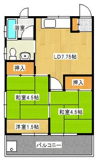 楠原アパート【201号室】の間取り