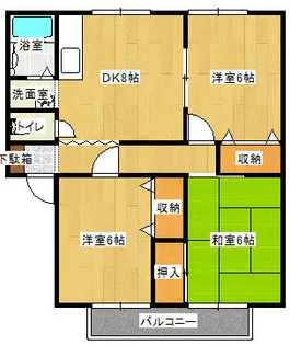 サンビレッジ葛原D棟【2階】の間取り