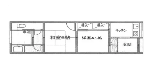 大阪府八尾市大竹5丁目【テラスハウス】の間取り