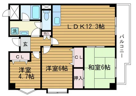 パールコート千里山【203号室】の間取り
