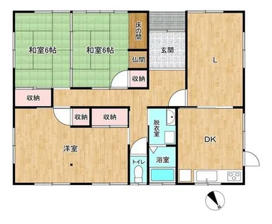 スリーケー大里戸ノ上【101号室】の間取り