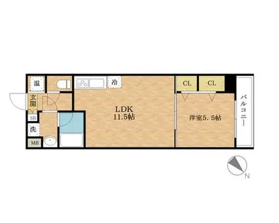 ウイングコート阿波座【6階】の間取り